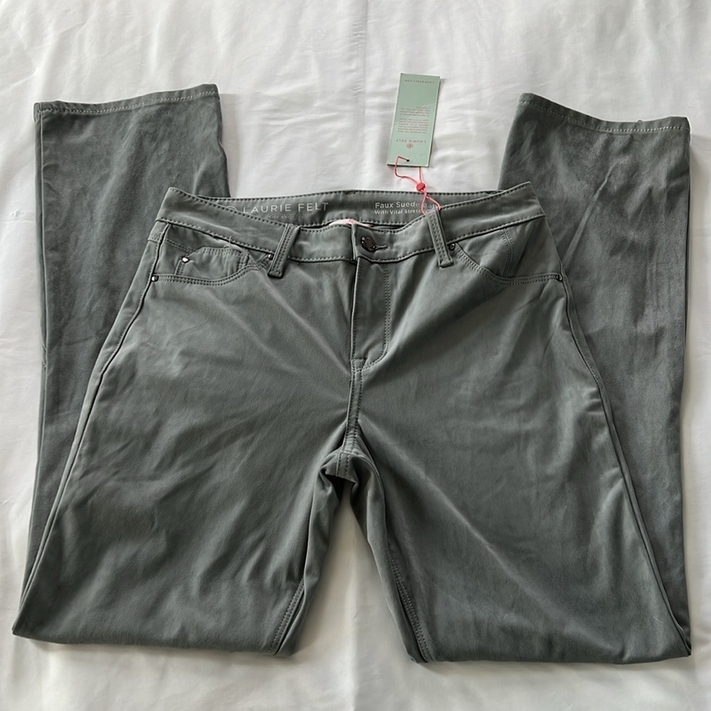 NWT Laurie Felt Grey Faux Suede Baby Bell Pants with Vital Stretch Technology